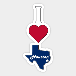 Vertical I Love Houston / I Heart Houston Lone Star State Texan Sticker